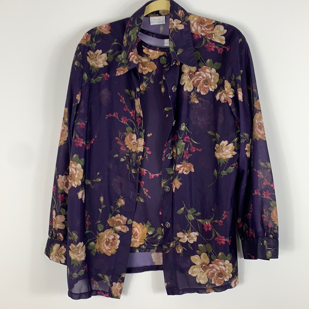 Blair Boutique purple 2 pc. Top/jacket Lg